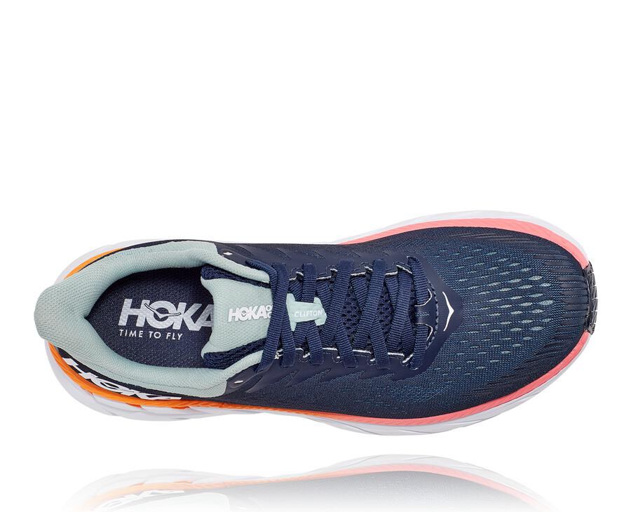 Tenis Hoka One One Mujer Azul Marino/Blancos - Clifton 7 - MJRN07521